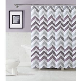 Kate Aurora 100 Percent Cotton Modern Chevron Fabric Shower Curtain
