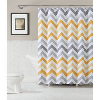 Kate Aurora 100 Percent Cotton Modern Chevron Fabric Shower Curtain