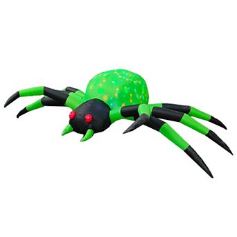 GOOSH 9FT Width Halloween Inflatables Spider Blow Up Yard Decoration with Built-in LED