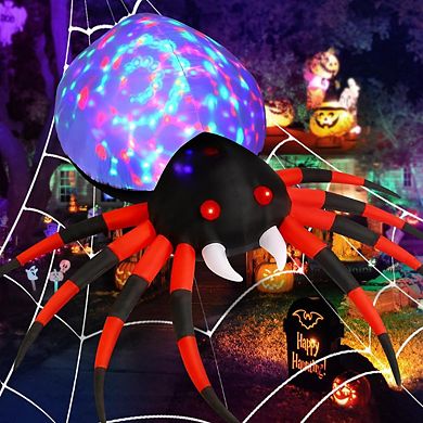 GOOSH 8 FT Halloween Inflatable Spider Decoration with Magic Light Blow Up Yard Inflatables