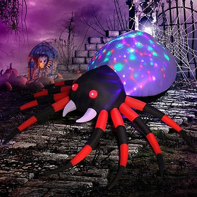 GOOSH 8 FT Halloween Inflatable Spider Decoration with Magic Light Blow Up Yard Inflatables