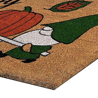 Kate Aurora Happy Fall Harvest Pumpkin Bristled Outdoor All Season Welcome Mat