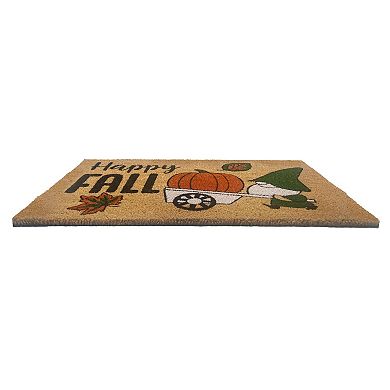 Kate Aurora Happy Fall Harvest Pumpkin Bristled Outdoor All Season Welcome Mat