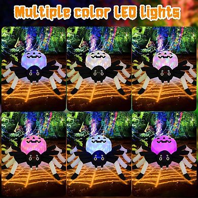 GOOSH 5 FT Width Halloween Inflatables Outdoor Decorations Spider with Magic LED Lighting