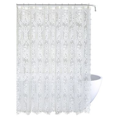 Kate Aurora Country Farmhouse Shabby Chic Floral Lace Shower Curtain