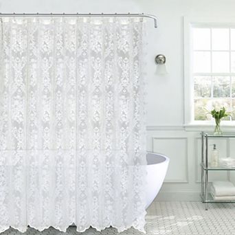 Kate Aurora Country Farmhouse Shabby Chic Floral Lace Shower Curtain