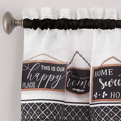 Kate Aurora Modern Farmhouse Complete 3 Piece Rod Pocket Tier And Valance Kitchen Curtain Set