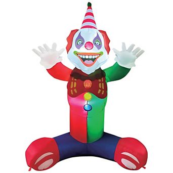 GOOSH 7 FT Halloween Inflatables Laugh Clown Blow Up Yard Decoration with Built-in LEDs
