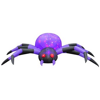 GOOSH Halloween Inflatables Outdoor Decorations, 9 FT Width Purple Spider-with LED Lights