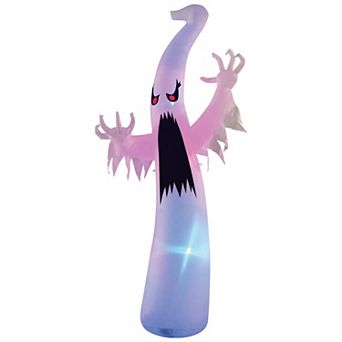 GOOSH 12FT Tall Inflatable Halloween Ghost Yard Decoration, Rainbow Color-LED Lights