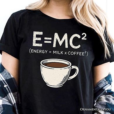 Coffee Equation T‑Shirt, E=MC2 Funny Workday Tee for Caffeinated Office Workers