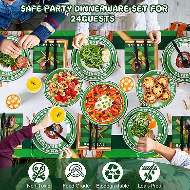 171-Piece Baseball Party Supplies Kit Themed Tableware, Plates, Cups & Napkins