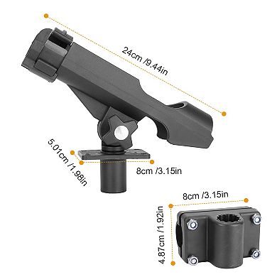 360° Adjustable Boat Fishing Rod Holder Kayak Side Rail Mount Foldable Pole Holder with Clamp