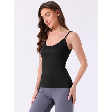2 Packs Women's Camisole V Neck Sleeveless Cami Undershirt Spaghetti Strap Tank Pajama Tops