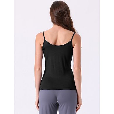 2 Packs Women's Camisole V Neck Sleeveless Cami Undershirt Spaghetti Strap Tank Pajama Tops