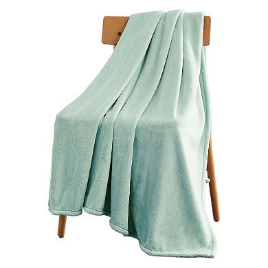 Kate Aurora Ultra Soft And Plush Oversized Aqua Fleece Accent Throw Blanket