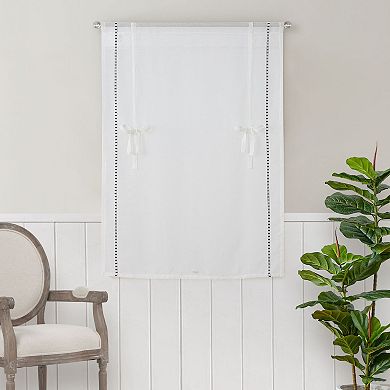 Kate Aurora Rod Pocket Textured Yarn Sheer Tie Up Balloon Curtain Window Panel