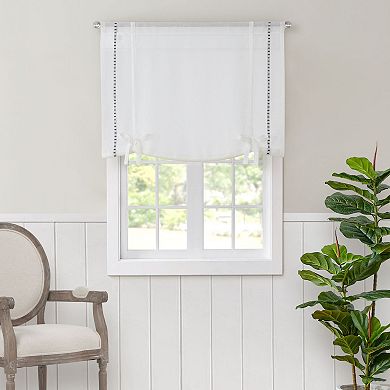 Kate Aurora Rod Pocket Textured Yarn Sheer Tie Up Balloon Curtain Window Panel