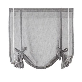 Kate Aurora Rod Pocket Textured Yarn Sheer Tie Up Balloon Curtain Window Panel