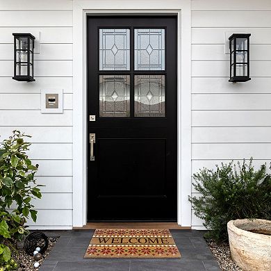 Kate Aurora Festive Christmas Snowflakes Bristled Outdoor Welcome Mat