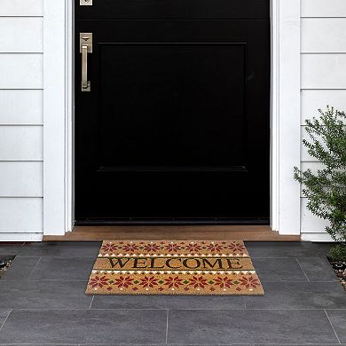 Kate Aurora Festive Christmas Snowflakes Bristled Outdoor Welcome Mat