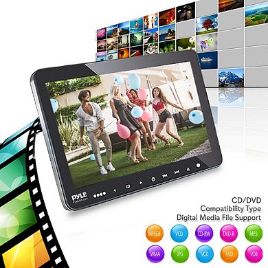 Pyle Dual 10.5'' Car Headrest CD/DVD Player Entertainment System (PLHRDVD108KT) - Black