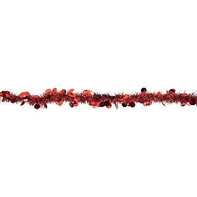 Northlight 50-ft. Unlit Red Tinsel Christmas Garland