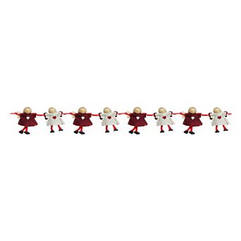 Northlight 26 in Red & Beige Angel Dolls Christmas Garland