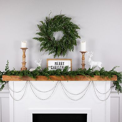 Northlight 15-ft. Unlit Shiny Metallic Faceted Beaded Christmas Garland