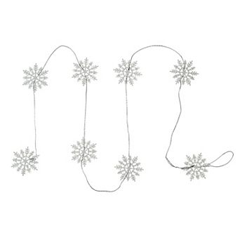 Northlight 5-ft. Glitter Dusted Wooden Snowflake Garland