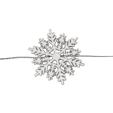 Northlight 5-ft. Glitter Dusted Wooden Snowflake Garland