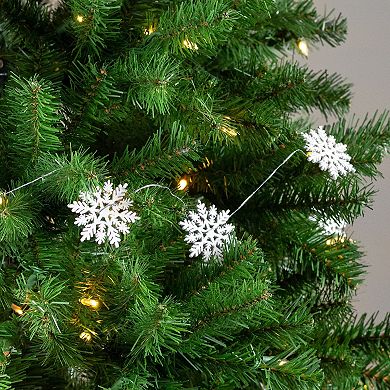 Northlight 5-ft. Glitter Dusted Wooden Snowflake Garland