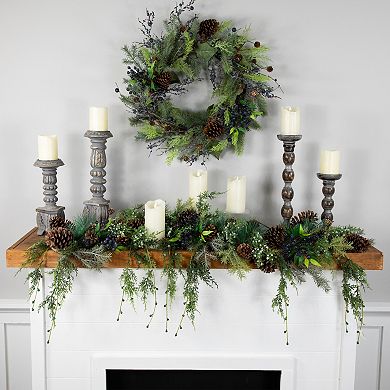 Northlight 5-ft. Artificial Pine Cone & Cedar Garland Unlit