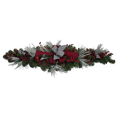 Northlight 52-Inch Houndstooth Bows & Berries Artificial Christmas Decor
