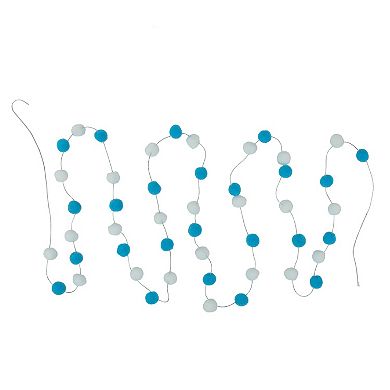 Northlight 9-ft. Blue & White Plush Snowball Christmas Garland