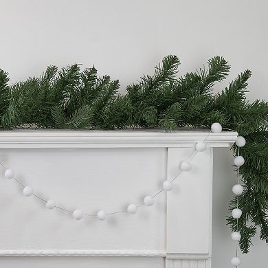 Northlight 9-ft. White Plush Snowball Christmas Garland