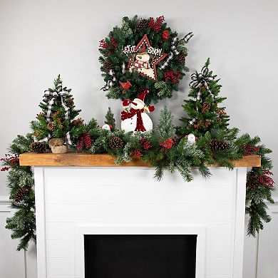 Northlight 9-ft. Artificial Mixed Green Beaver Pine Garland Unlit