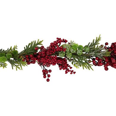 Northlight 5-ft. Artificial Berry & Frosted Pine Christmas Garland