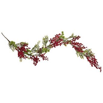 Northlight 5-ft. Artificial Frosted Pine & Red Berry Christmas Garland