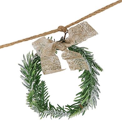 Northlight 4.75-ft. Snowflake & Frosted Mini Wreaths Christmas Garland