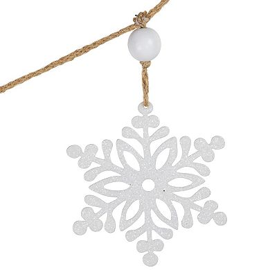 Northlight 4.75-ft. Snowflake & Frosted Mini Wreaths Christmas Garland