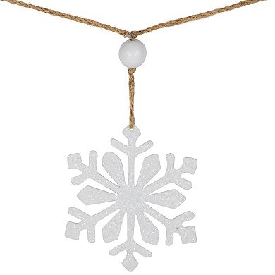 Northlight 4.75-ft. Snowflake & Frosted Mini Wreaths Christmas Garland