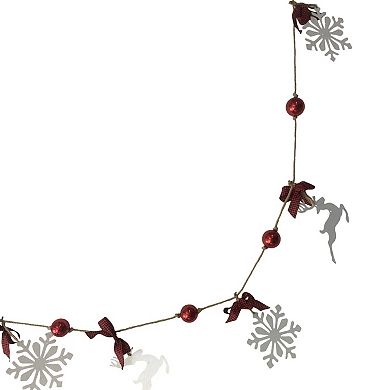 Northlight 4.25-ft. Snowflake & Reindeer Christmas Garland with Ball Ornaments