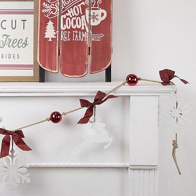 Northlight 4.25-ft. Snowflake & Reindeer Christmas Garland with Ball Ornaments