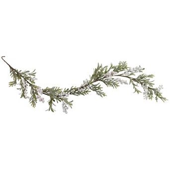 Northlight 5-ft. Artificial Christmas Garland with Frosted Foliage & White Berries
