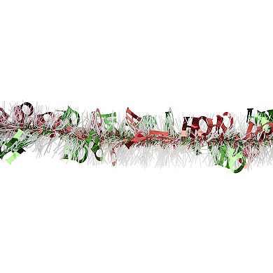 Northlight 50-ft. Christmas HO HO HO Wrapped Tinsel Garland