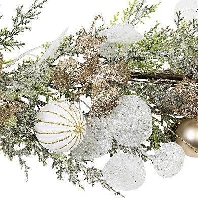 Northlight 6-ft. Glittered Poinsettia & Ornaments Artificial Christmas Garland