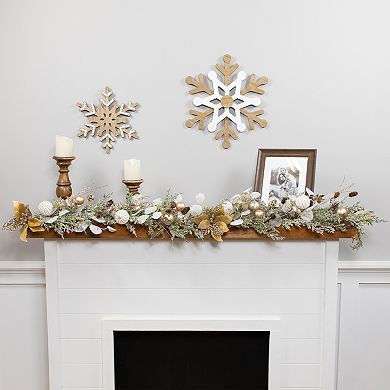 Northlight 6-ft. Glittered Poinsettia & Ornaments Artificial Christmas Garland