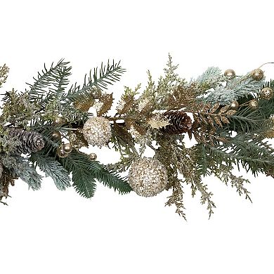 Northlight 6-ft. Glittered Mixed Foliage Artificial Christmas Garland