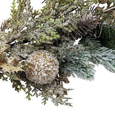 Northlight 6-ft. Glittered Mixed Foliage Artificial Christmas Garland